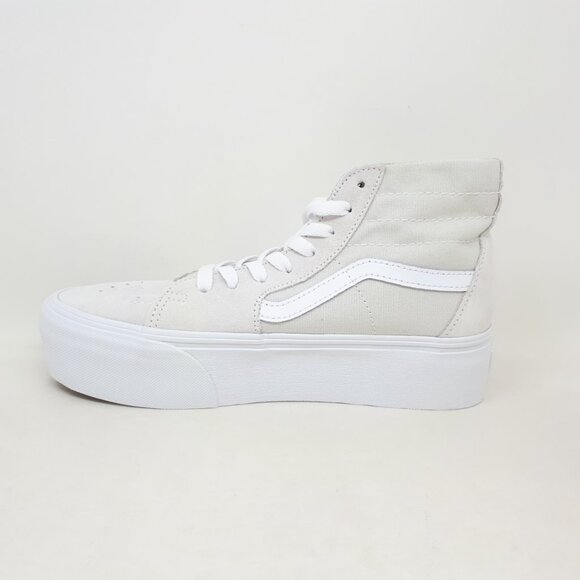 Vans Sk8-Hi Tapered Stackform Platform Shoe Sneaker Light Gray White Womens Size - Picture 2 of 11